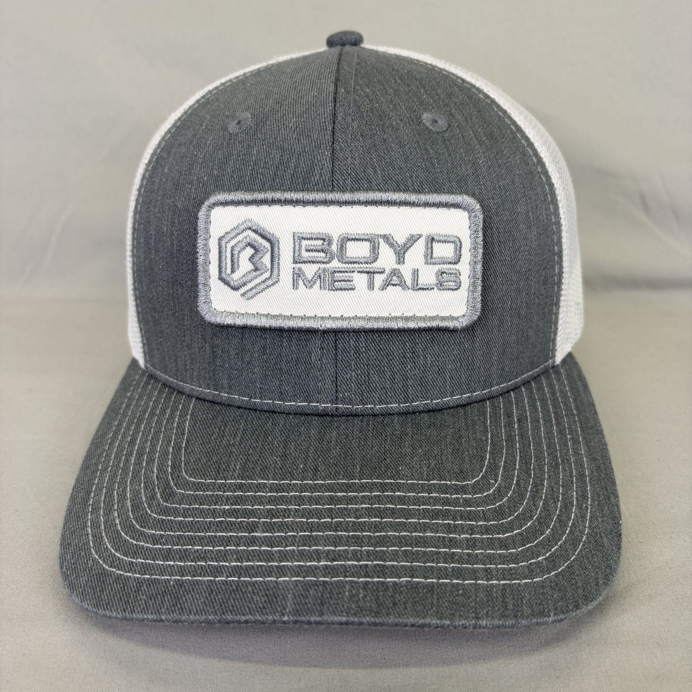 Outdoor Cap Trucker Hat Boyd Metals Mens OSFM Gray White Mesh Snapback